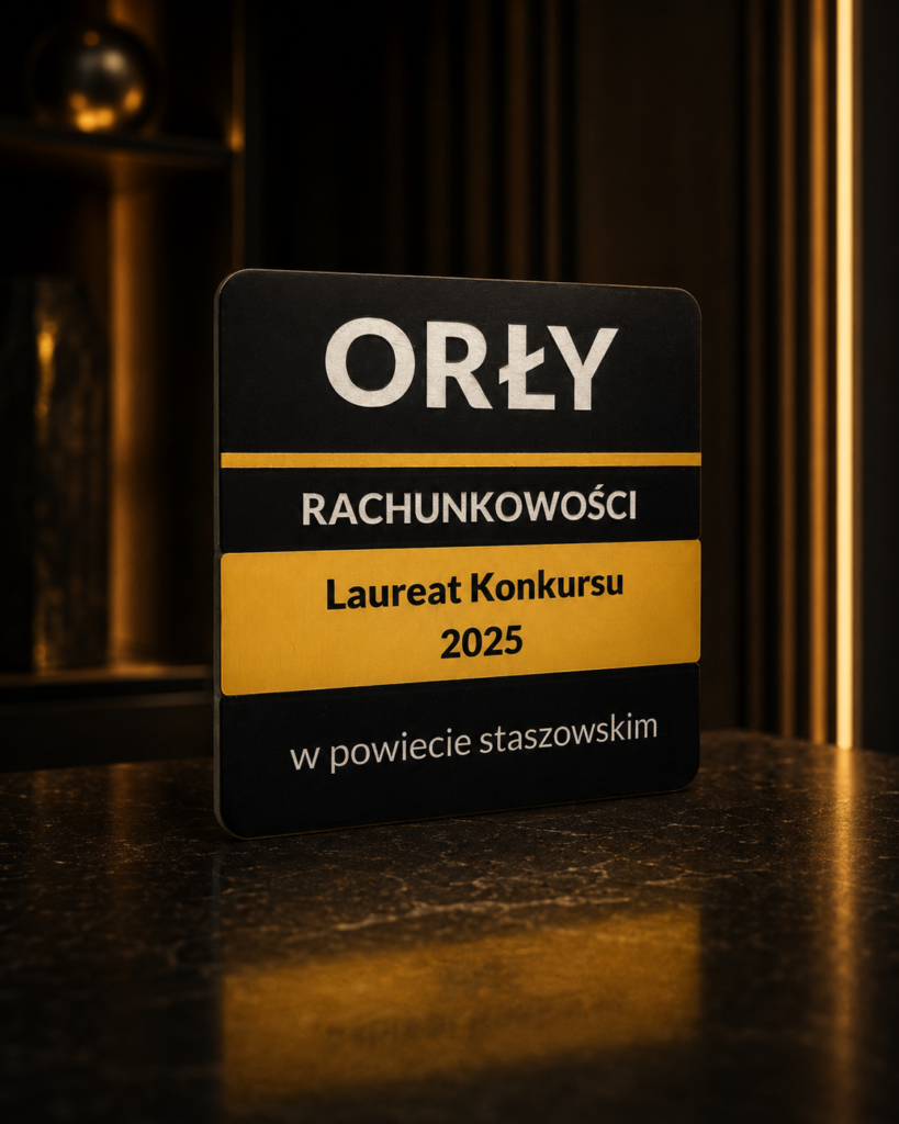 Trofeum laureata konkursu Orły Rachunkowości 2025 w powiecie staszowskim dla Ad Astra